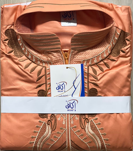 Ikaf Colored Thobe - With Embroidery