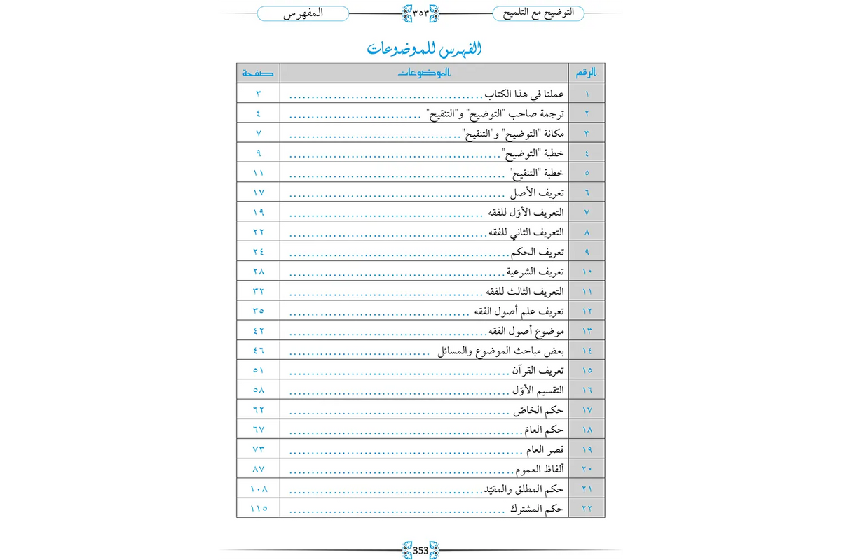 al-Tawdih - التوضيح لحل غوامض التنقيح